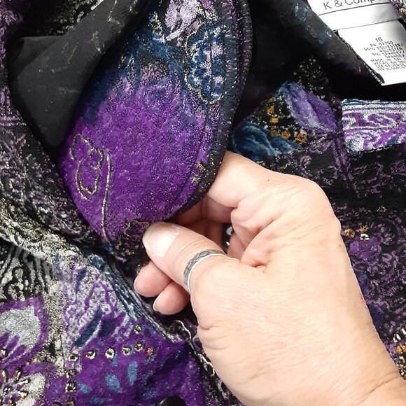 K & Company Woman's Jacket Size 16, Designer Split Back, Shoulder Pads - Picture 11 of 11